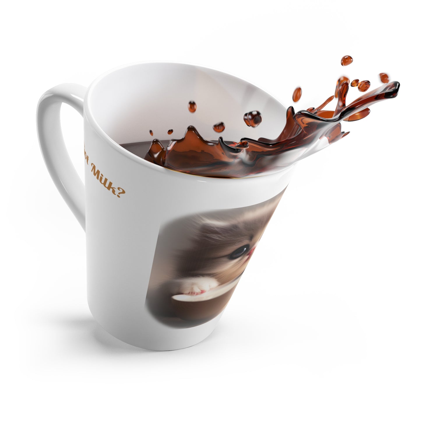 Cute Kitten Latte Mug with 'Got Milk?' Text
