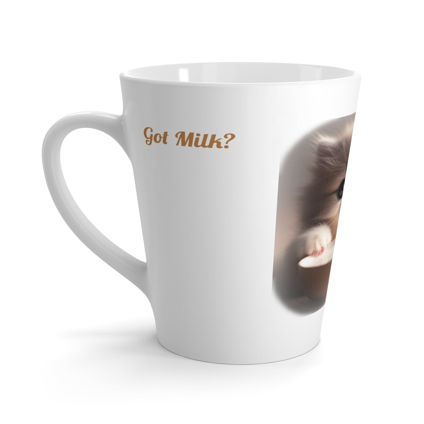 Cute Kitten Latte Mug with 'Got Milk?' Text
